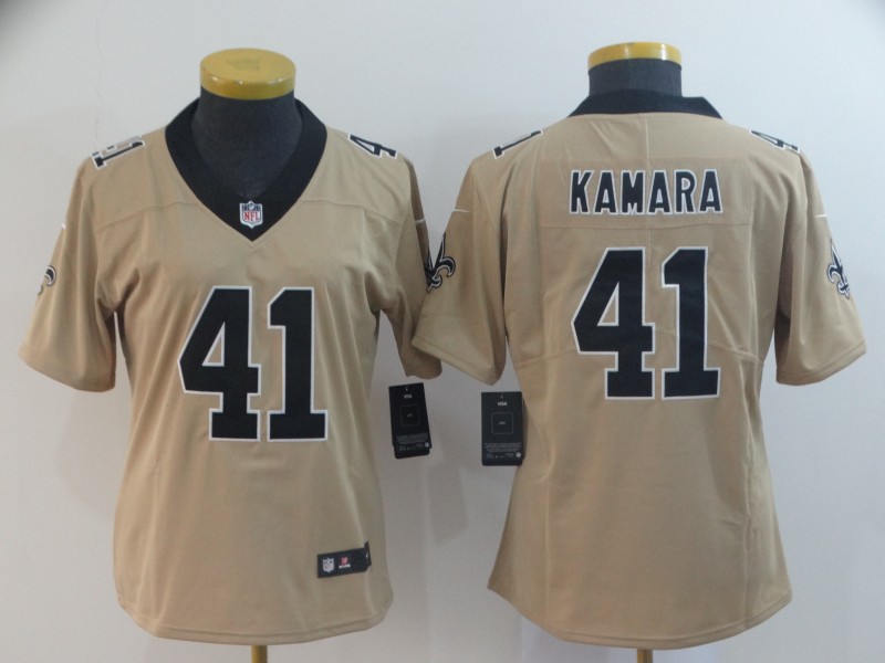Women New Nike New Orleans Saints #41 Kamara yellow Limited Jersey